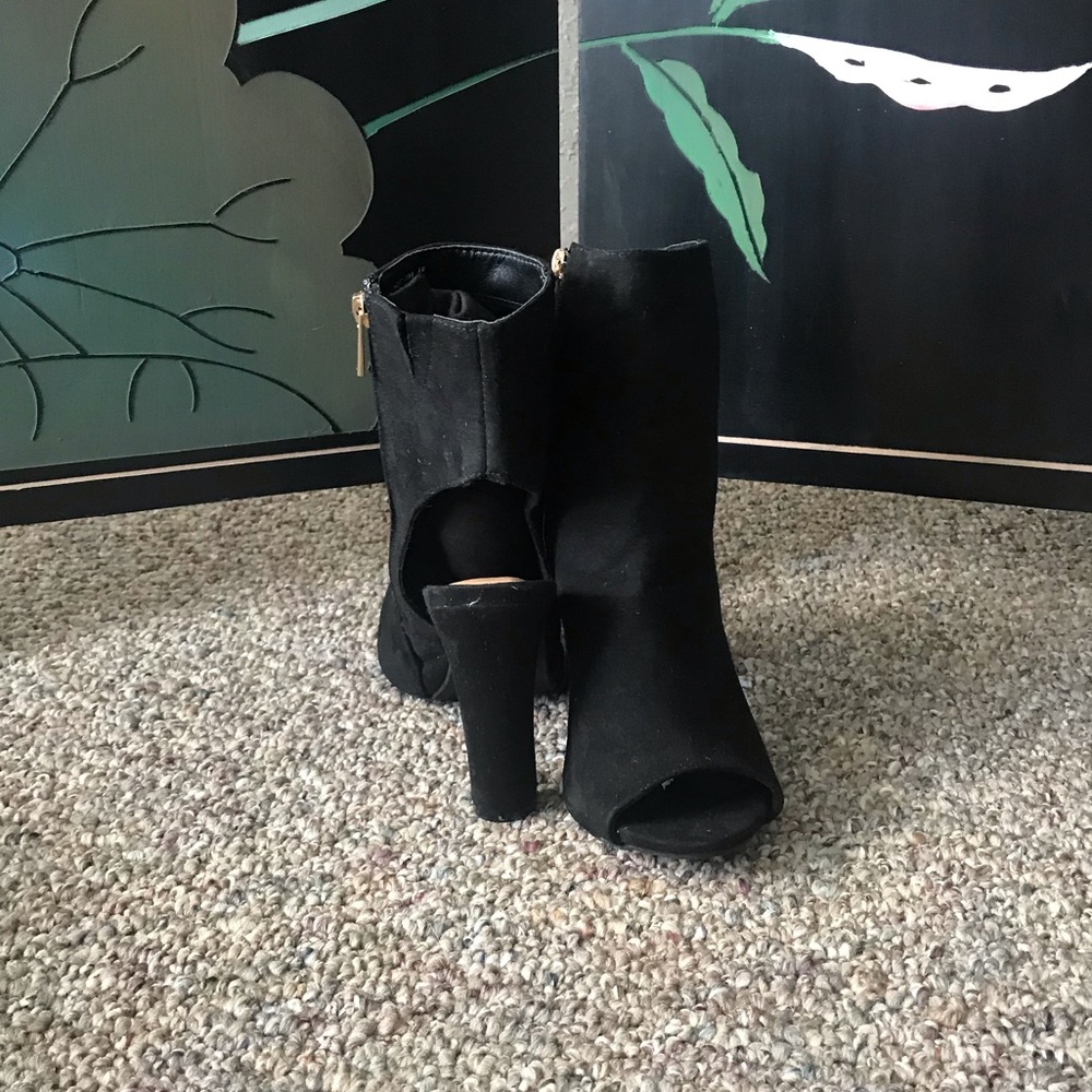 Never worn peep toe booties for a special cutie!